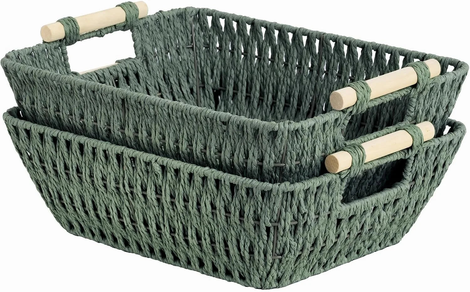 Special StorageWorks Wicker Baskets for Organizing, Water Hyacinth Storage Baskets, Wicker Storage Baskets for Shelves - Image 10