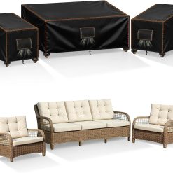 Alternative view of Special SUNICO Patio Furniture Covers Sets 3 PCS Waterproof Outdoor,X-Large,Black