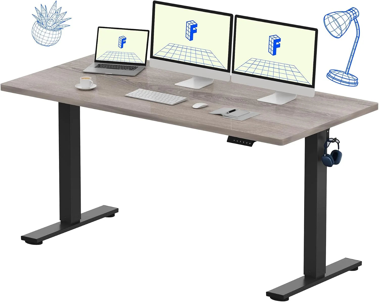 Special FLEXISPOT EN1 One-Piece Standing Desk, Electric Adjustable with 4 Memory Presets, 176 LBS Capacity, 48x24 Black - Image 32