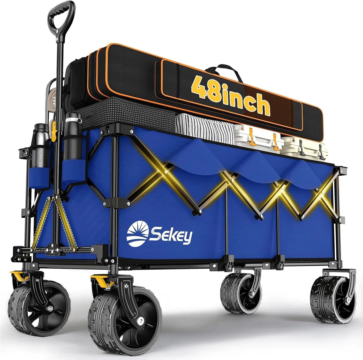 Special Sekey 48鈥滾 Collapsible Foldable Extended Wagon with 660lbs Weight Capacity - Image 7