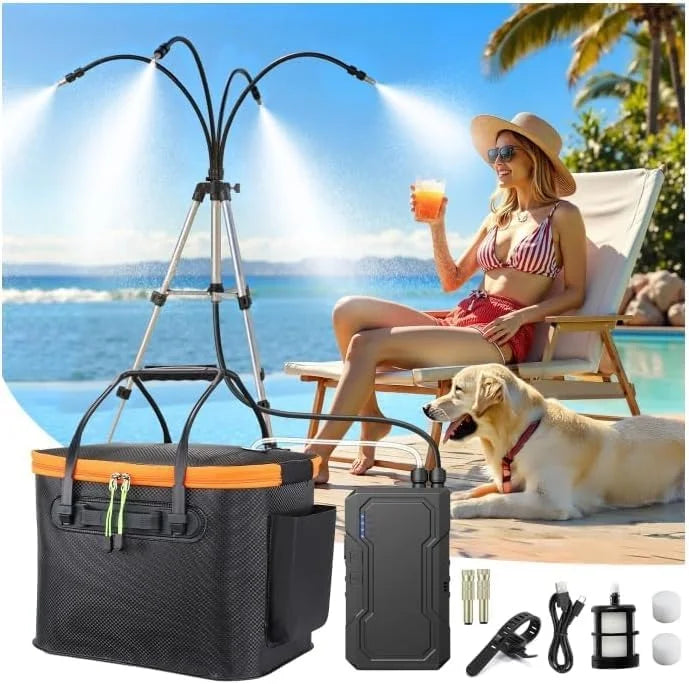 Special Portable Misting System for Outside Patio, Outdoor Water Cooling Mister with Battery Powered Pump (Max 8Hrs) - Image 2