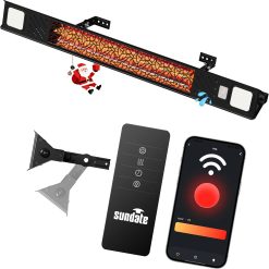 Special Hanging Electric Patio Heater with Light Ceiling Outdoor, Wifi Control, 1500W Infrared 9 Heat Levels, 24H Timers