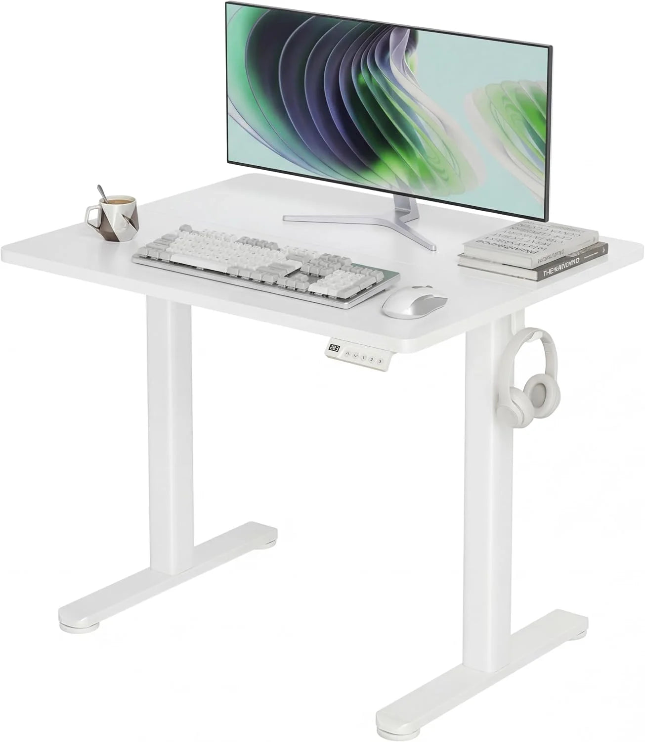 Special Electric Standing Desk, Adjustable Height Stand up Desk, 24x48 Inches Sit Stand Home Office Desk with Splice - Image 4