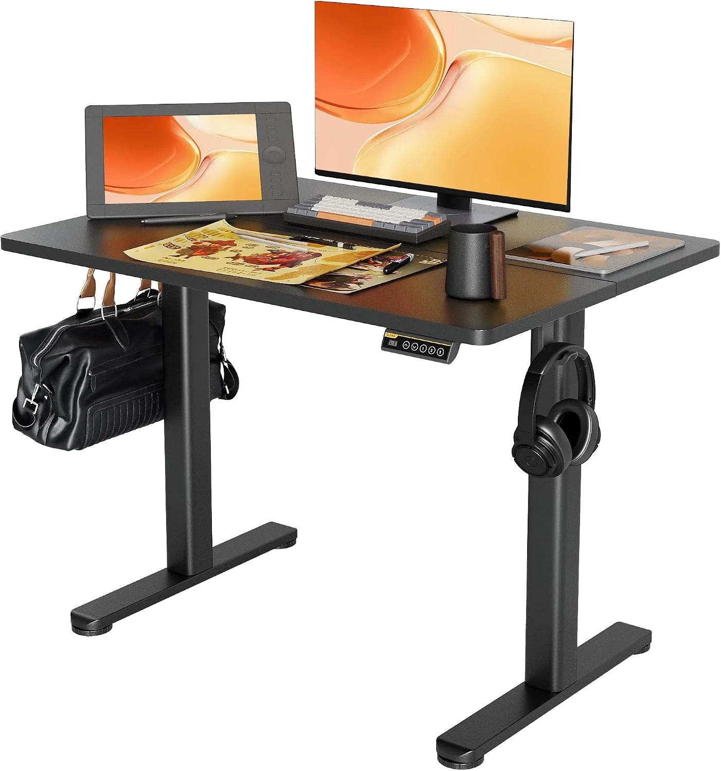 Special Electric Standing Desk, Adjustable Height Stand up Desk, 24x48 Inches Sit Stand Home Office Desk with Splice - Image 21