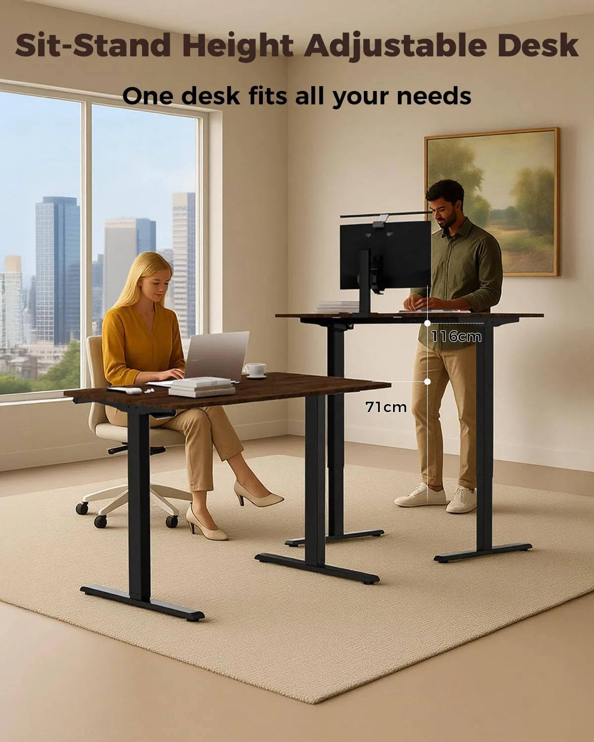 Special BEAUTY Electric Standing Desk 48 x 24, Height Adjustable 28-46 - Image 7