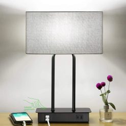 Special Lakumu Bedside Touch Control Table Lamps with Dual USB Charging Ports 1 AC Outlet, Dimmable