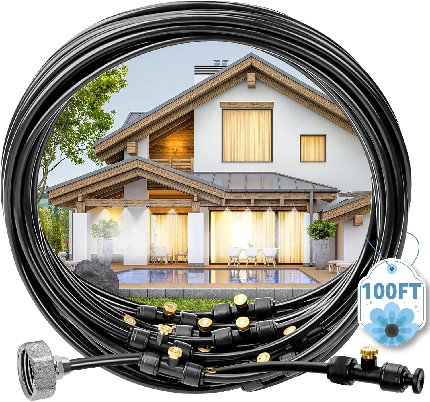 Special Portable Misting Systems, Outdoor Water Cooling Misters Set with 5200mAh Water Pump, 5.8GAL/22L Bucket - Image 3