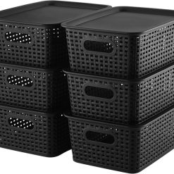 Special Storage Bins Plastic Storage Baskets With Lid Small Baskets for Organizing Stackable Storage Container Organizer