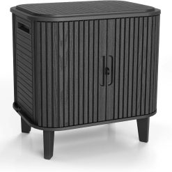 Alternative view of Special Keter Velo 30 Gallon Outdoor Storage Cabinet, Weather-Resistant Resin Deck Box with Steel Reinforcement, Lockable