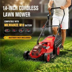 Alternative view of Special 14 Cordless Lawn Mower Compatible with Milwaukee M18 Battery – For Lawn Care