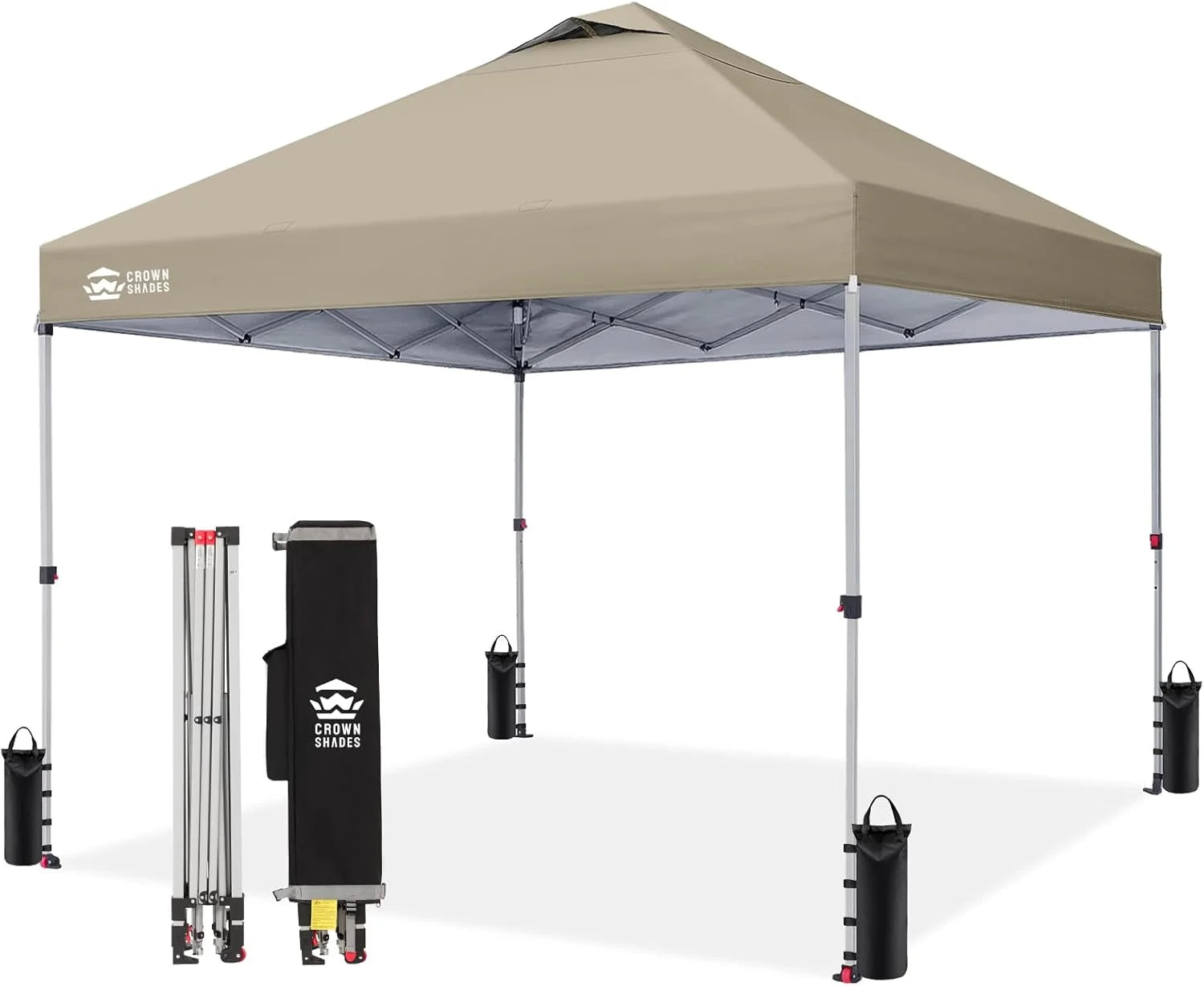 Special CROWN SHADES 10×10 Pop Up Canopy, Patented CenterLok One Push Tent Canopy, 8 Stakes, 4 Ropes (10×10 - Image 17