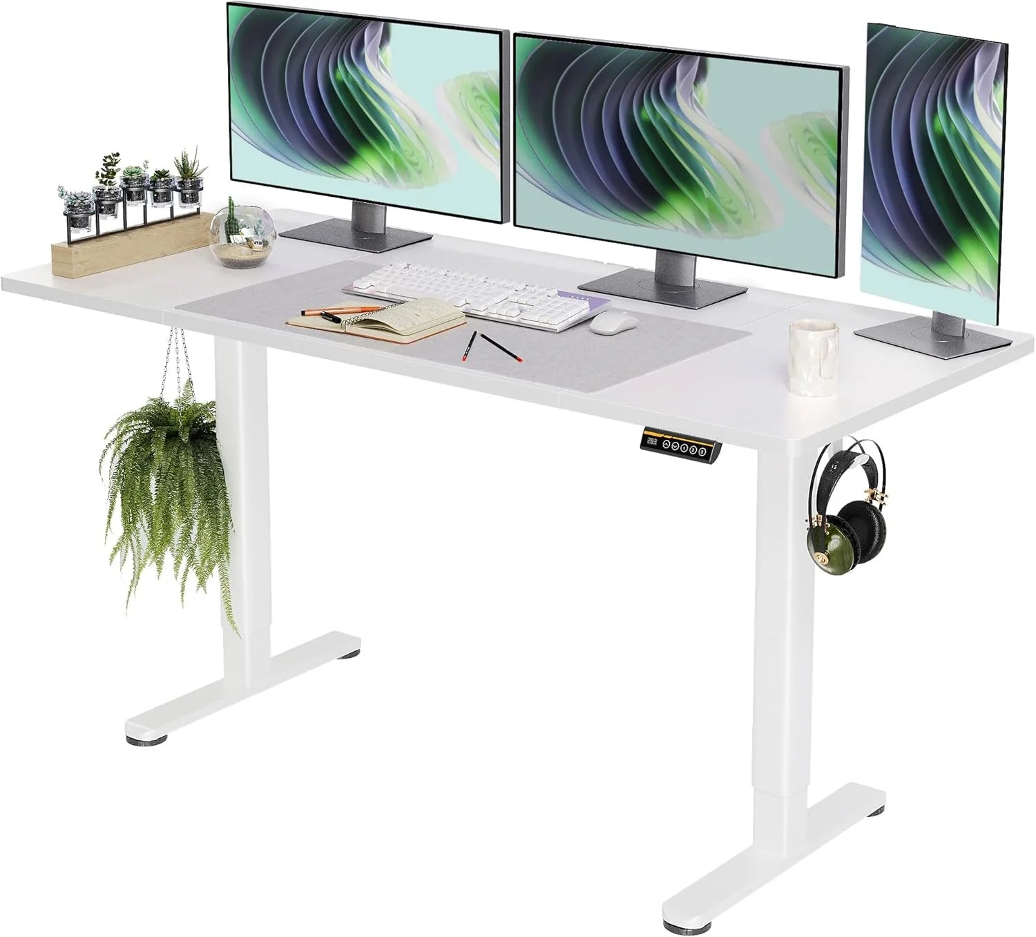 Special Electric Standing Desk, Adjustable Height Stand up Desk, 24x48 Inches Sit Stand Home Office Desk with Splice - Image 29