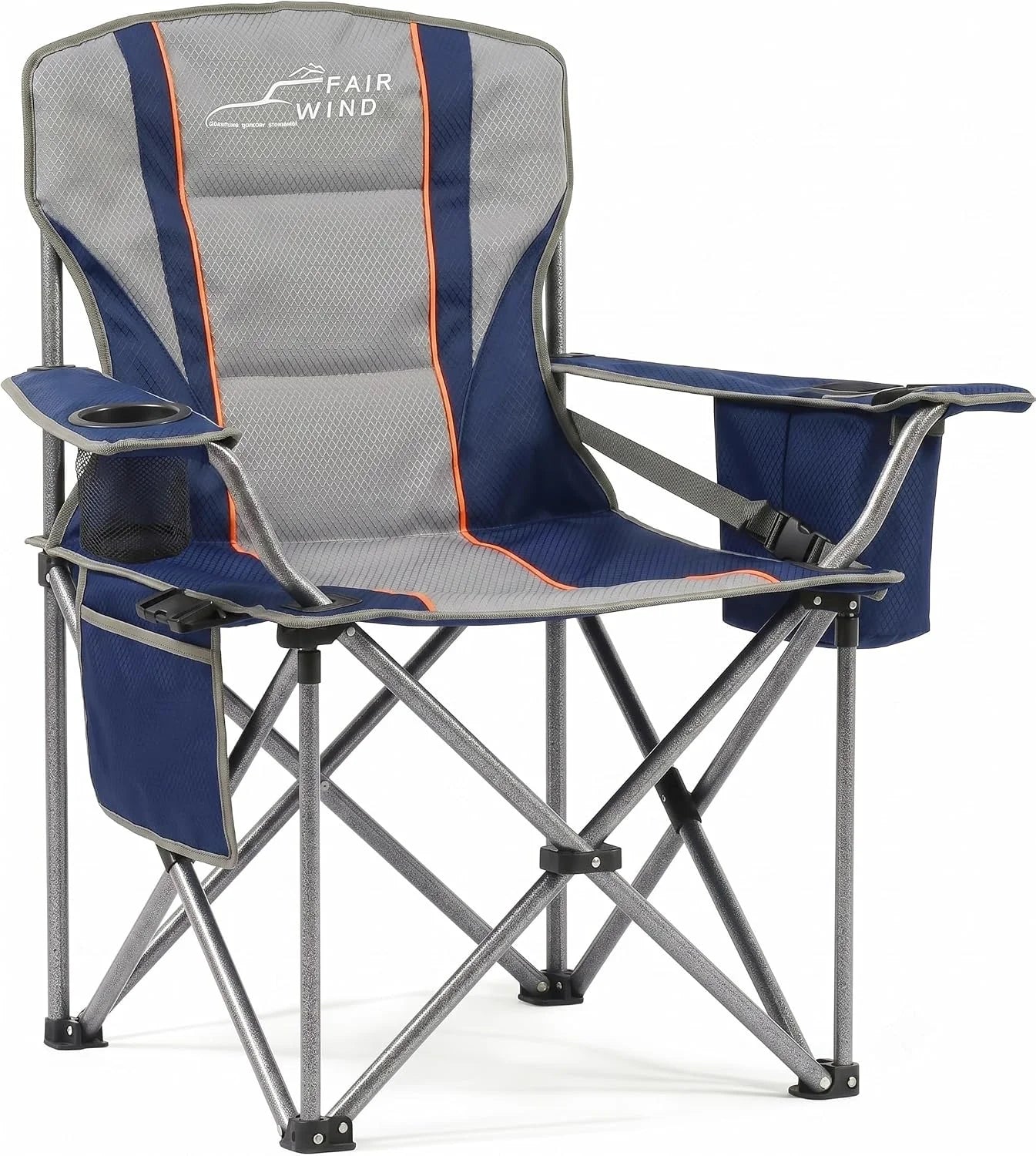 Special FAIR WIND 2 Pack Fully Padded Oversized Camping Chair Heavy Duty Lawn Chair Set with Adjustable Lumbar Support - Image 4