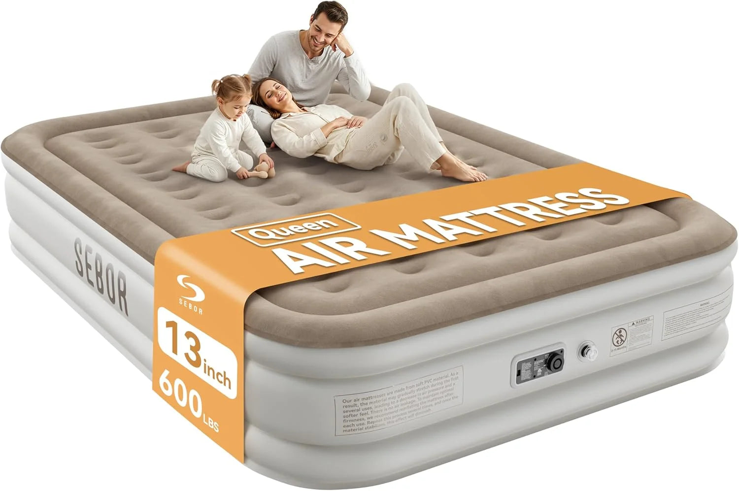Special Sebor Air Mattress with Built-in Pump, Comfortable Self-Inflating Air Mattress with High-Speed Pump, 18 Twin XL) - Image 2