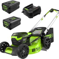Special 60V 21in Brushless Self-Propelled Cordless Lawn Mower, 2 x 4.0Ah Batteries (3/4 Acre, Rapid Charger, 4-in-1 – For Lawn Care