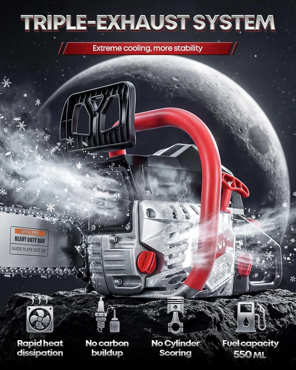 Special 63CC Gas Chainsaw with 20-Inch and 18-Inch Bars - Image 2