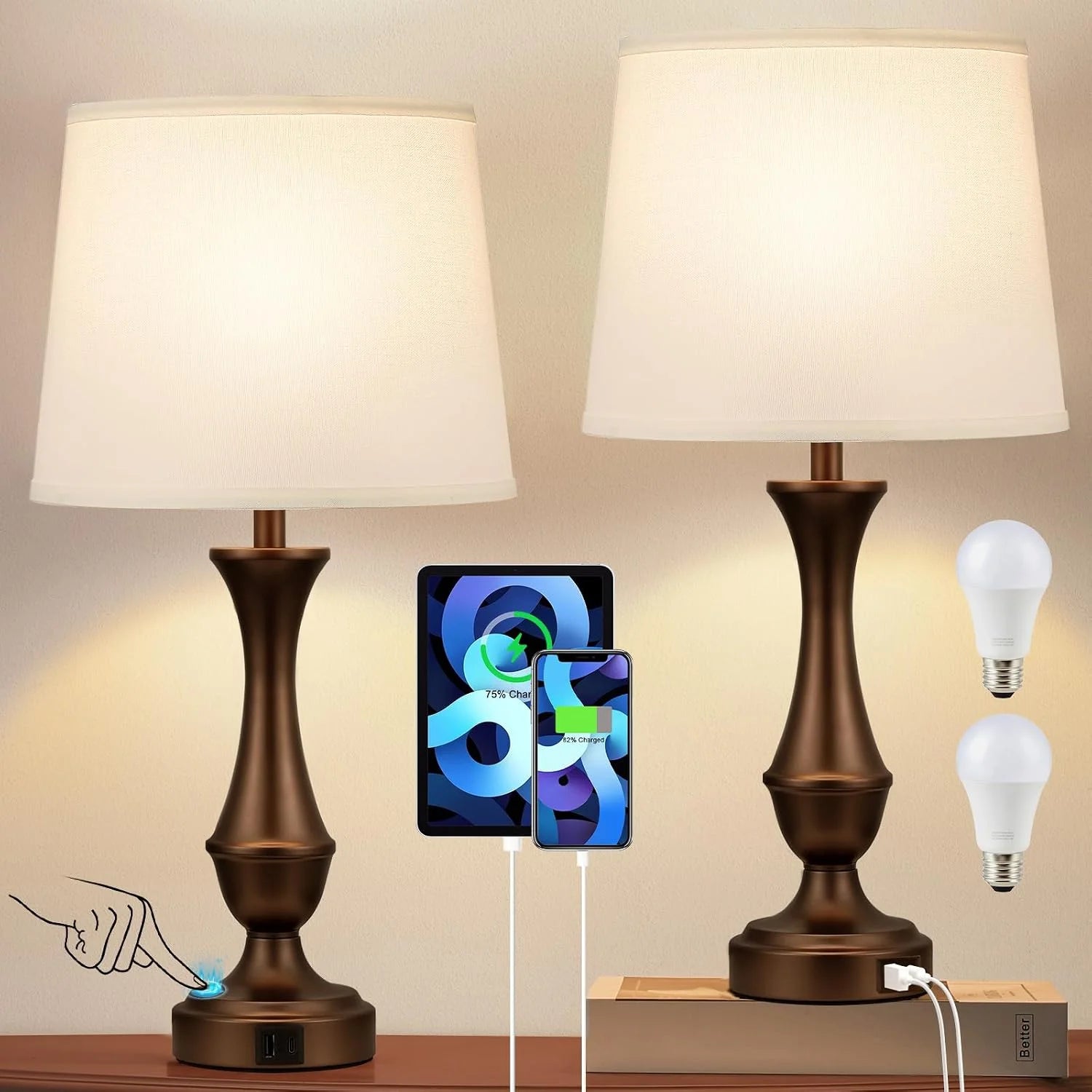 Special Seealle Touch Lamps for Nightstand, Dimmable, Bulb Included - Image 5