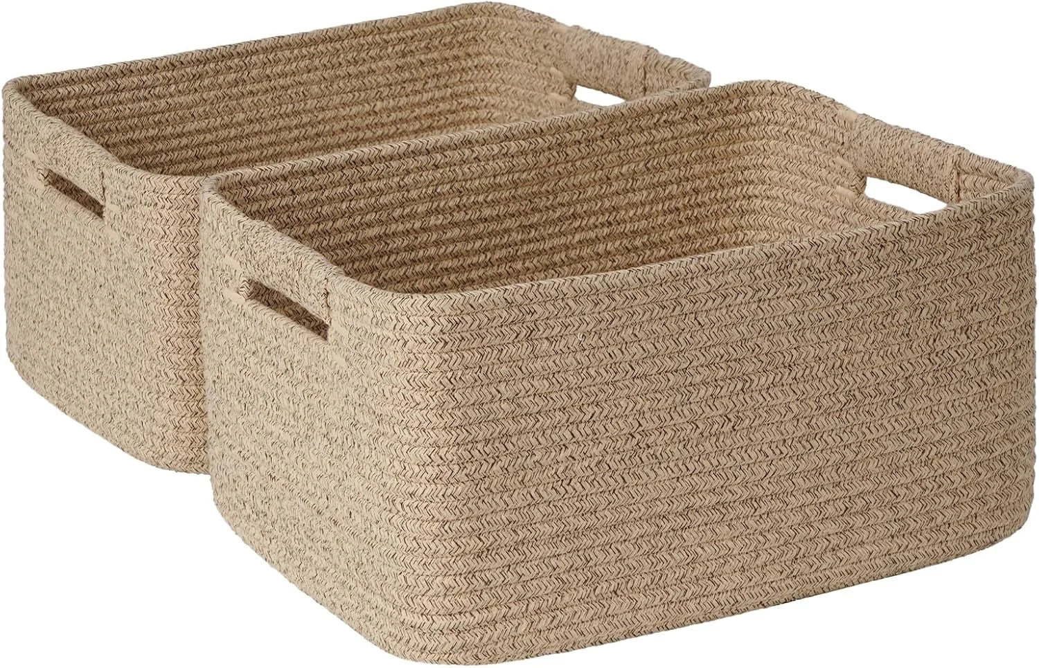 Special 2 Pack Large Storage Basket for Organizing, 17.5x13x7 Woven Basket for Shelves, Closet Cube Storage Bins - Image 21