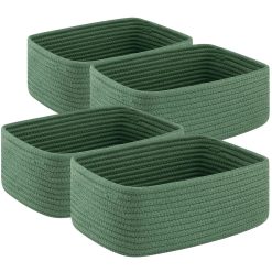 Special Small Storage Shelf Organizing Baskets, Mini Woven Rope Storage Bins for Towels, Cute Decorative Closet