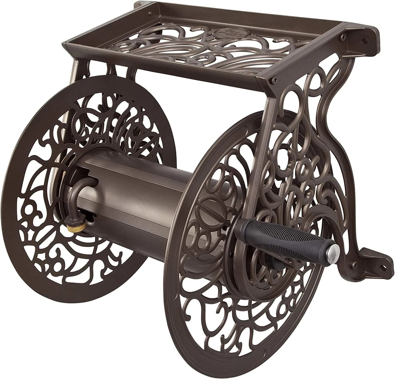 Special Liberty GARDEN 704 Decorative Cast Aluminum Wall Mount Garden Hose Reel, Holds 125-Feet of 5/8-Inch Hose " Bronze