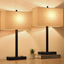 Special Touch Bedside lamps with 2 USB & AC Outlets, Dimmable, Bulb Included