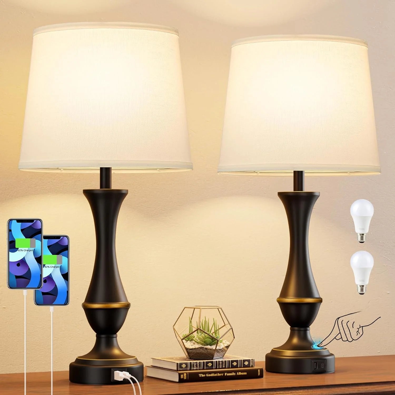 Special Seealle Touch Lamps for Nightstand, Dimmable, Bulb Included - Image 3