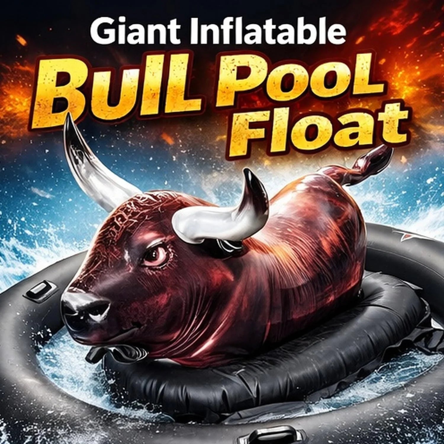 Special Realistic Bullfighter Mount Children Water Inflatable Toys Adult Thick Floating Row Inflatable Bull Water Toys - Image 3