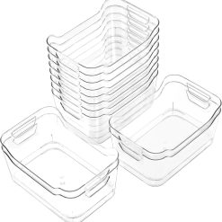 Special 12 Pack Clear Plastic Storage Bins, Pantry Organizers and Storage, Clear Pantry Organizer Bins, Plastic Containers