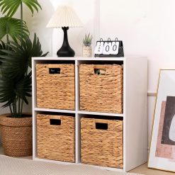 Alternative view of Special Storage Basket Set of 2 Foldable Hyacinth Storage Box, Handmade Woven Basket for Closet, Shelf Organization