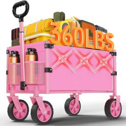 Special Wagons Carts Foldable, 360LBS Folding Heavy Duty Wagon with Wheels
