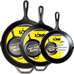 Special Seasoned Cast Iron Skillet Set 8, 10.25 & 12 Inches