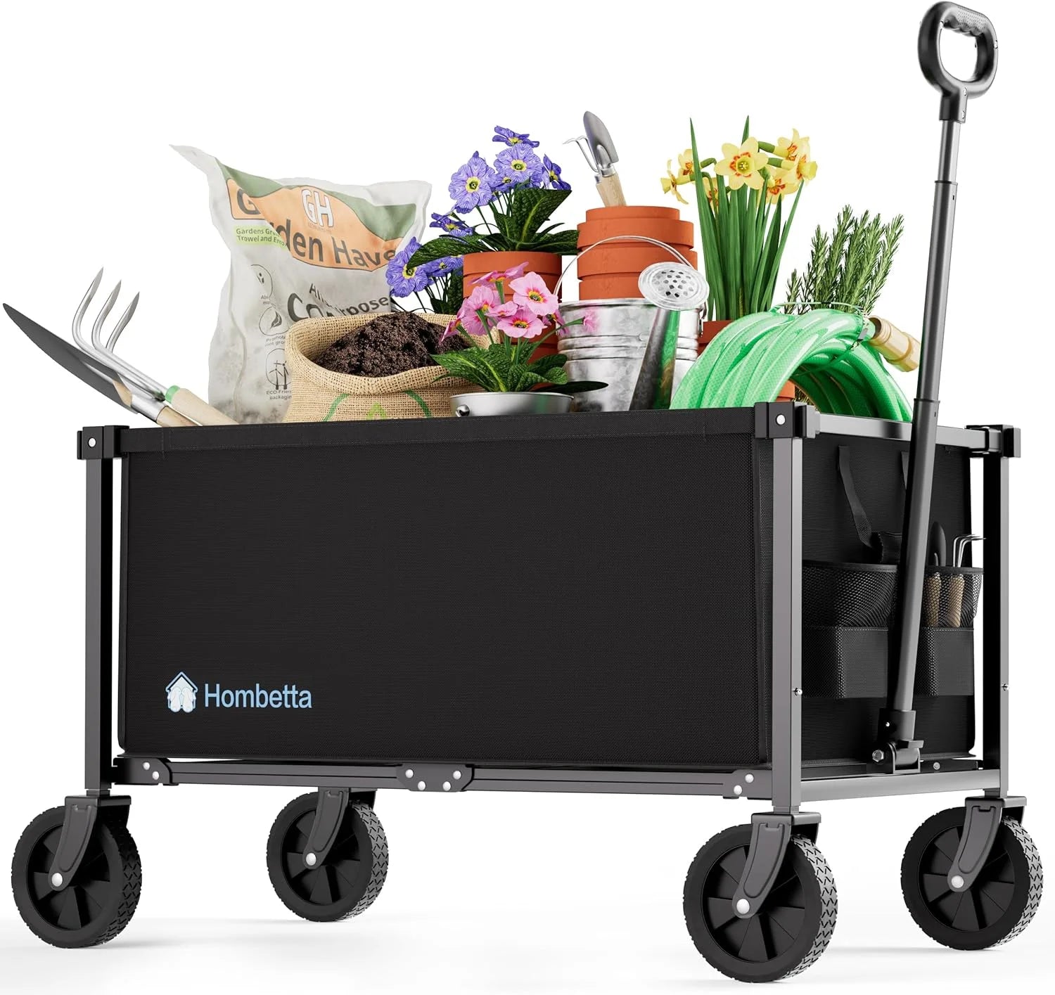Special HOMBETTA 29.3 Collapsible Wagon Cart, 150L Heavy Duty Folding Utility Wagon with Wheels, 260 lbs Load - Image 5