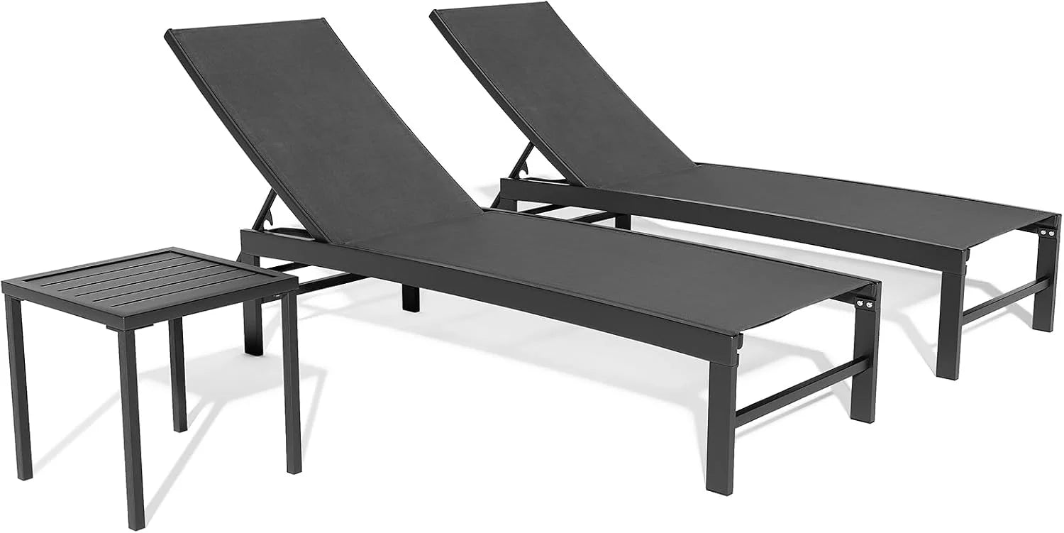 Special Products Lounge Chair Outdoor Set of 2, Metal Pool Chaise Lounge Chairs, Adjustable Five-Position Tanning - Image 16