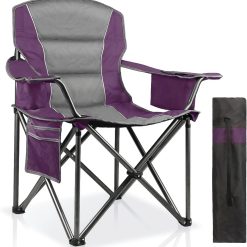 Alternative view of Special 2 Pack Padded Oversized Camping Chairs for Adults, Heavy Duty Support 400 Lbs, Folding Portable Lawn Chair