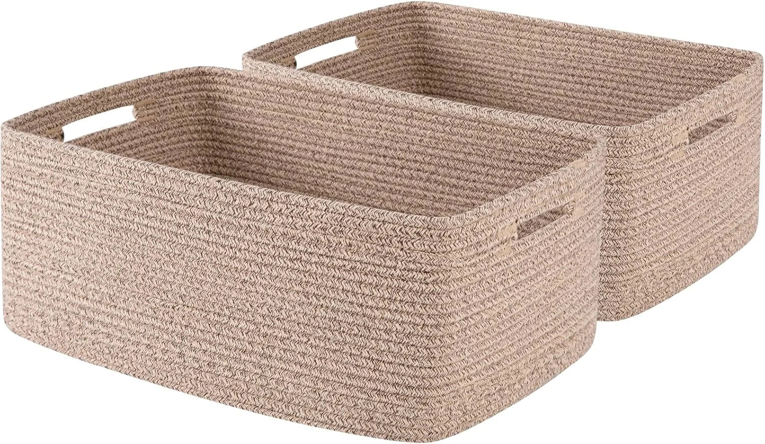 Special Large Storage Basket for Organizing, Woven Rope Basket for Shelves, Closet Organizer Bins for Clothes, Blanket - Image 2