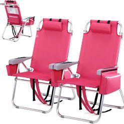 Alternative view of Special Tall Beach Chair 2 Pack Lightweight, Backpack Beach Chair for Adults with 5-Position, Lightweight Folding Beach