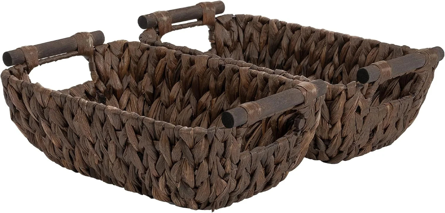 Special StorageWorks Wicker Baskets for Organizing, Water Hyacinth Storage Baskets, Wicker Storage Baskets for Shelves - Image 12