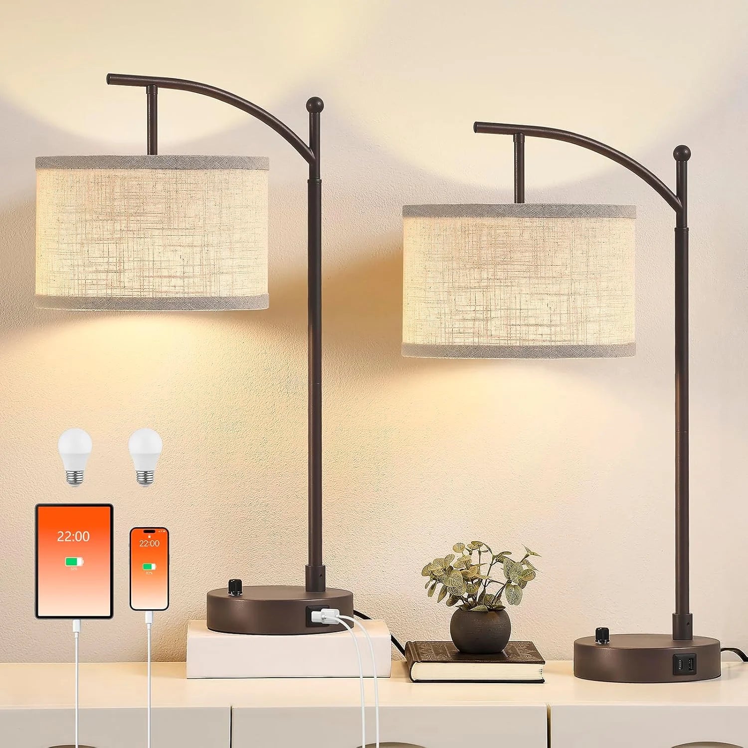 Special Hikczc Table Lamp for Living Room Bedroom, Dimmable, Bulb Included - Image 5