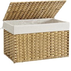 Alternative view of Special Storage Basket with Lid, 9.2 Gallon (35L), Foldable, Blanket Storage Bin with Handles