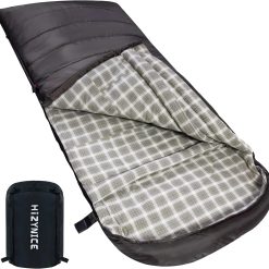 Special HiZYNICE Cold Weather Sleeping Bag 100% Cotton Flannel XXL for Adults Big and Tall, Free Compression Sack