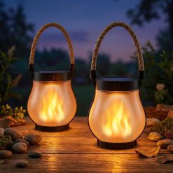 Special Solar Lanterns Outdoor Waterproof 4 Pack, Outdoor Solar Lanterns with Flickering Flame Effect