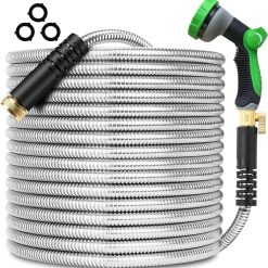 Special 200ft x 5/8 in Heavy Duty, Flexible and Lightweight Water Hose, Burst 600 psi, 3/4” Solid Metal Fittings