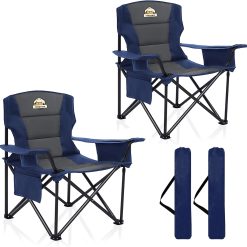 Alternative view of Special Oversized Heavy Duty Camping Chairs 2 Pack, 450 LBS Support Extra Wide Folding Portable Outdoor Chair
