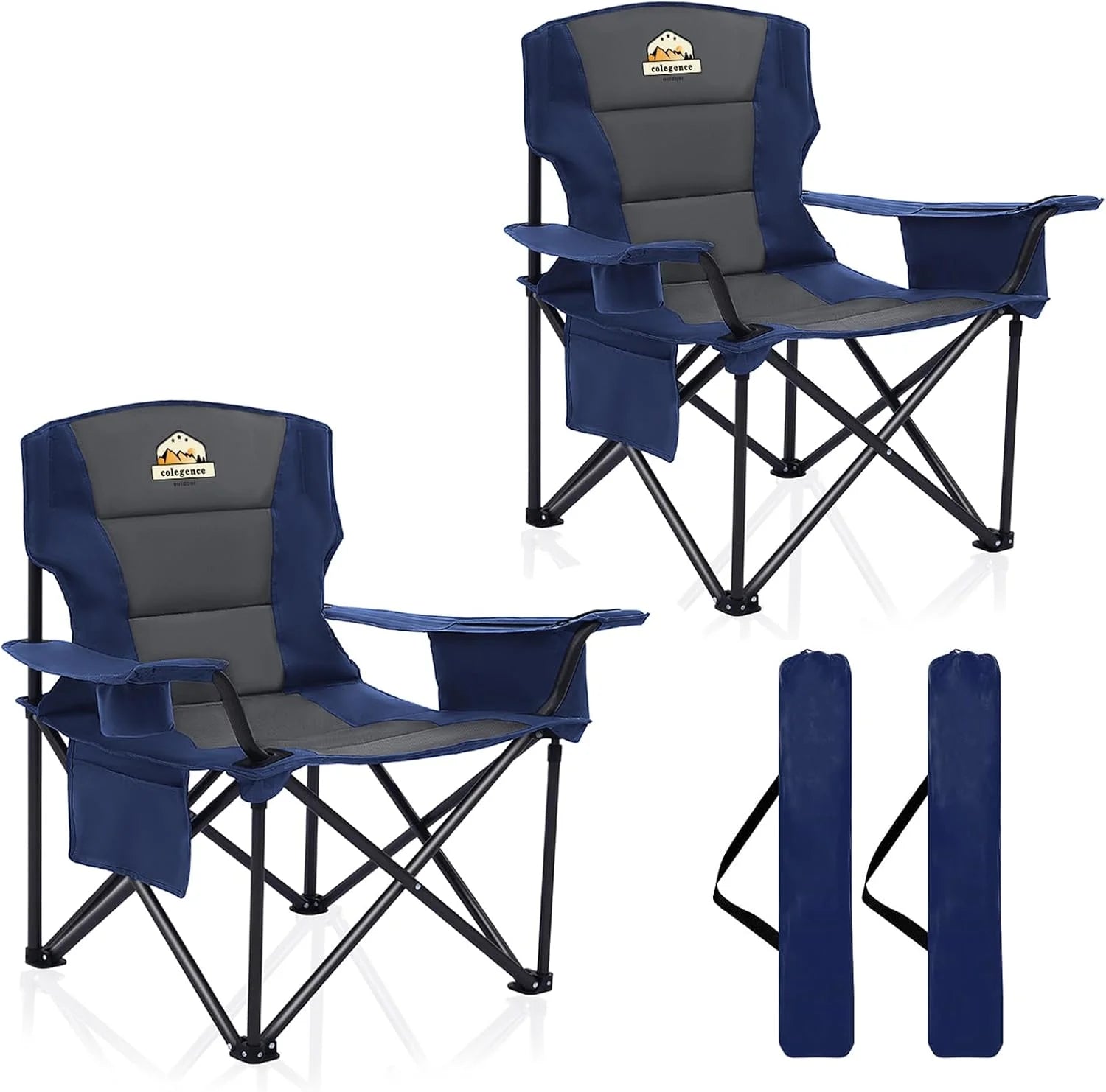 Special Oversized Heavy Duty Camping Chairs 2 Pack, 450 LBS Support Extra Wide Folding Portable Outdoor Chair - Image 2