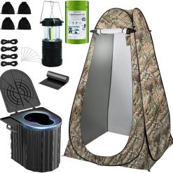 Alternative view of Special Toilet with Pop-Up Privacy Tent and Liquid Waste Gel, Portable Toilet for Camping with Large Tent