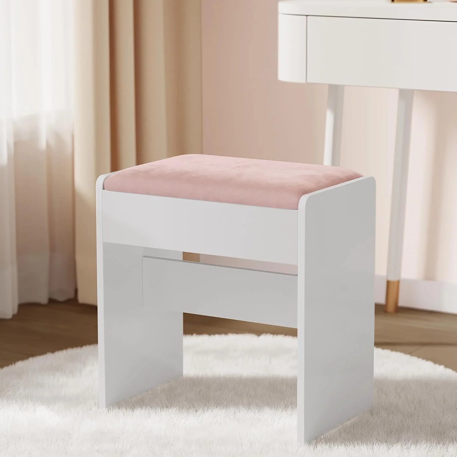 Special VASAGLE KAILYN Collection, Vanity Desk with Mirror and 9 LED Bulbs, Dressing Table with 9 Drawers - Image 8