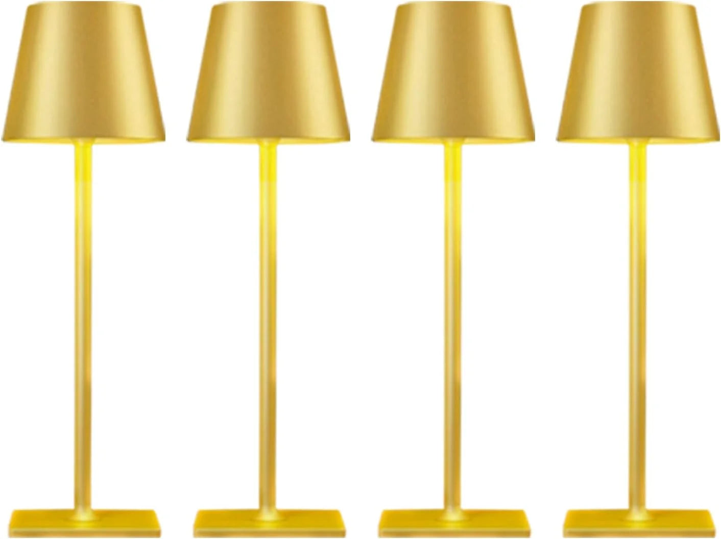 Special Gold Led Cordless Table Lamps-Rechargeable Lamp Set of 4 - Image 9
