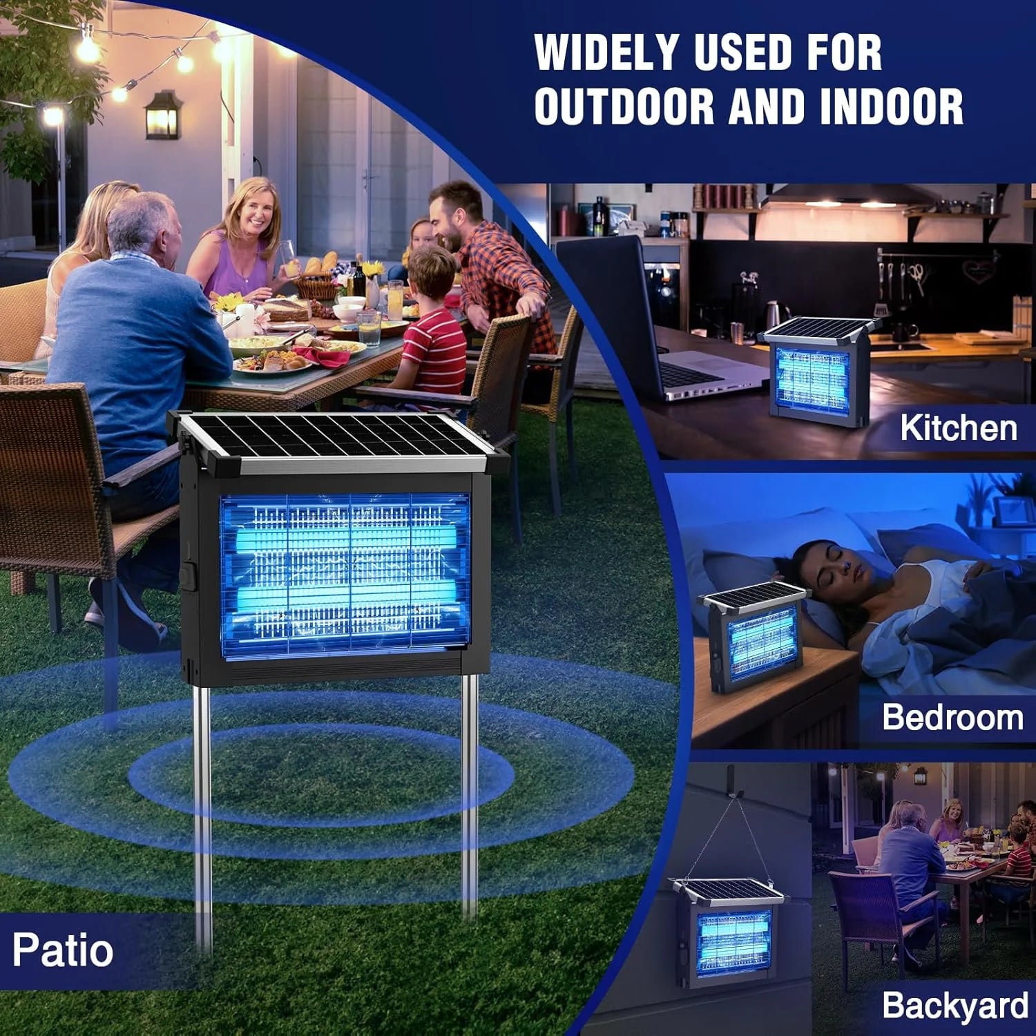 Special Bug Zapper Outdoor, 4500V Mosquito Zapper Waterproof with Panel Sensor Electric Fly Zapper Rechargeable Mosquito - Image 7