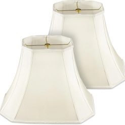Alternative view of Special Set of 2 Bell Lamp Shade 6.25 x 8 Top 11 x 16 Bottom 12 High (Spider) Rectangle Cut Square Replacement