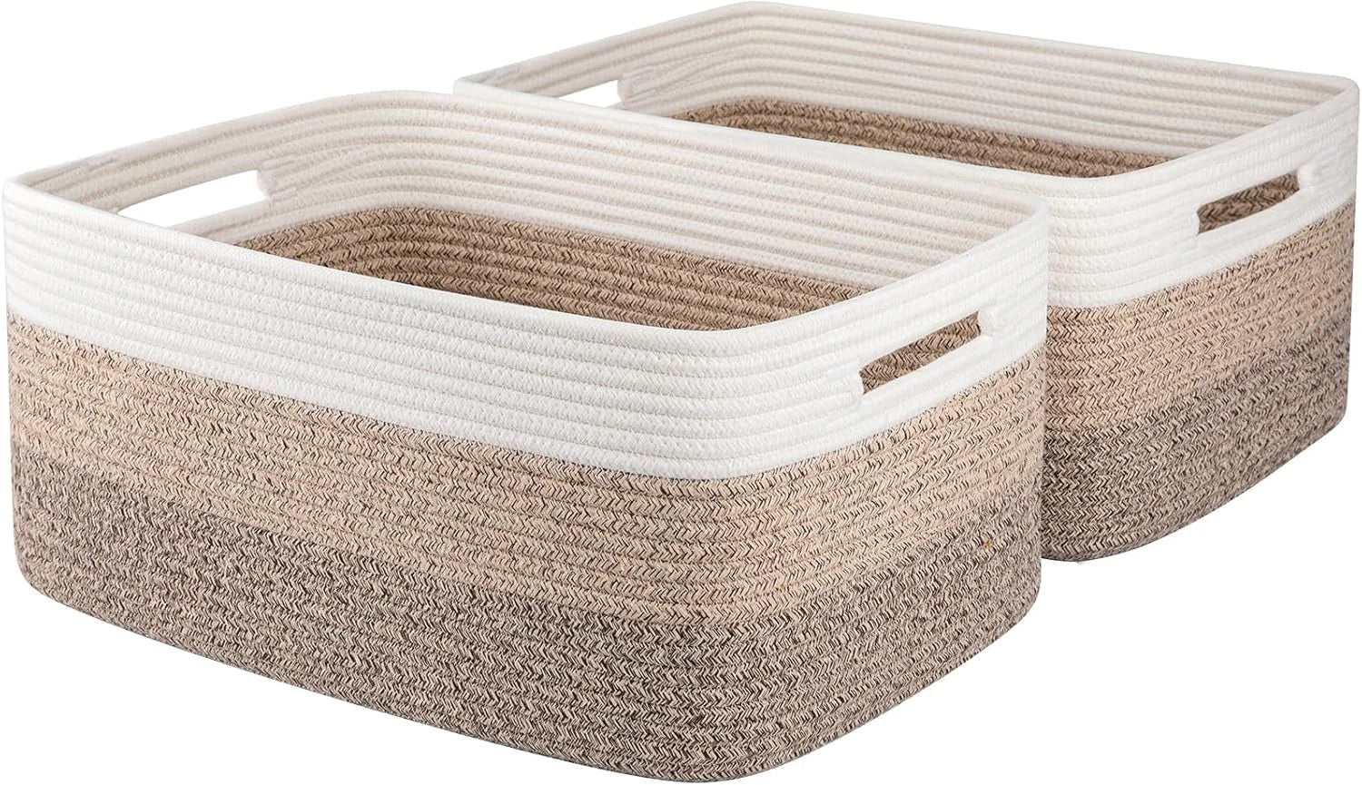 Special Large Storage Basket for Organizing, Woven Rope Basket for Shelves, Closet Organizer Bins for Clothes, Blanket - Image 4